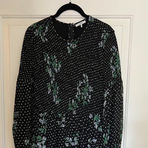 Ganni Rometty Floral Georgette Smocked Dress Sz: EU 38; US 6